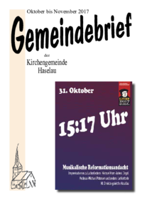 Gemeindebrief Oktober-November 2017